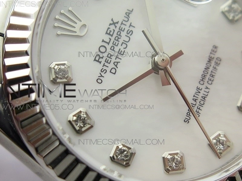 Datejust 31mm 278275 SS BP Best Edition White MOP Crystals Markers Dial on SS President Bracelet