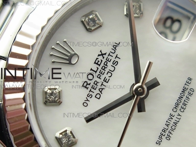 Datejust 31mm 278275 SS BP Best Edition White MOP Crystals Markers Dial on SS President Bracelet