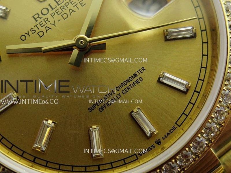 Day Date 128348 YG Gain Weight KF 1:1 Gold Dial T Diamond Marker On President Bracelet A2836