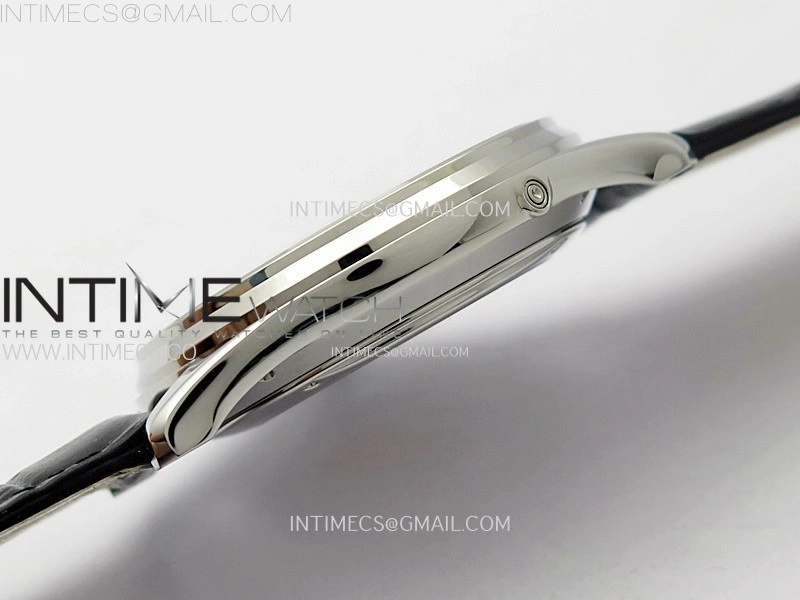 Master Ultra Thin Moon 1368420 SS ZF 1:1 Best Edition Blue Dial on Black Leather Strap V3 SA925 Super Clone