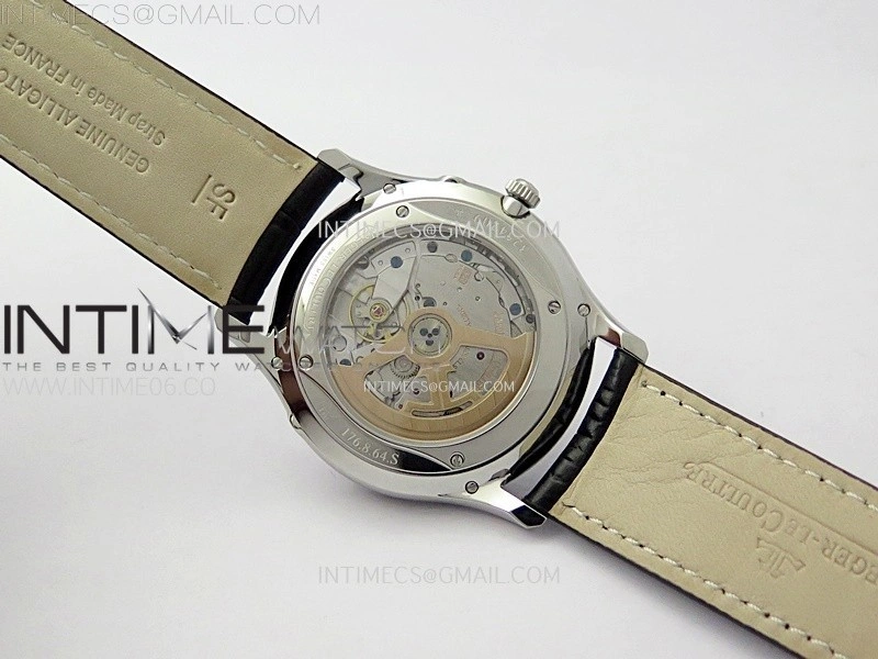 Master Ultra Thin Moon 1368420 SS ZF 1:1 Best Edition Blue Dial on Black Leather Strap V3 SA925 Super Clone
