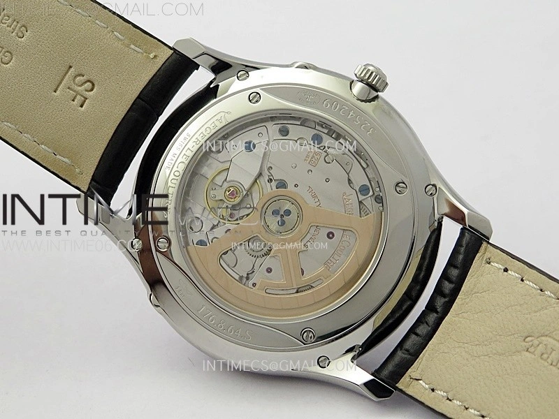Master Ultra Thin Moon 1368420 SS ZF 1:1 Best Edition Blue Dial on Black Leather Strap V3 SA925 Super Clone
