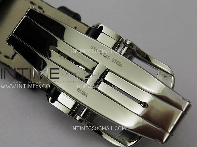 Master Ultra Thin Reserve de Marche Q1378421 SS APSF 1:1 Best Edition Silver Dial On Black Leather Strap Super Clone A938
