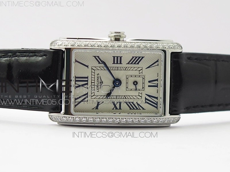 Doloevita SS Crystal Bezel 8848F 1:1 Best Edition Ivory White Textured Dial On Black Leather Strap Cal.L178.2