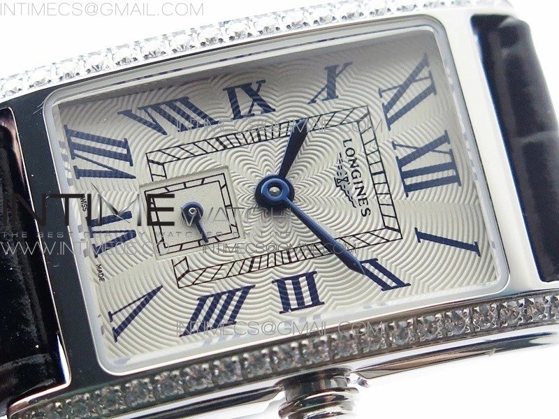 Doloevita SS Crystal Bezel 8848F 1:1 Best Edition Ivory White Textured Dial On Black Leather Strap Cal.L178.2