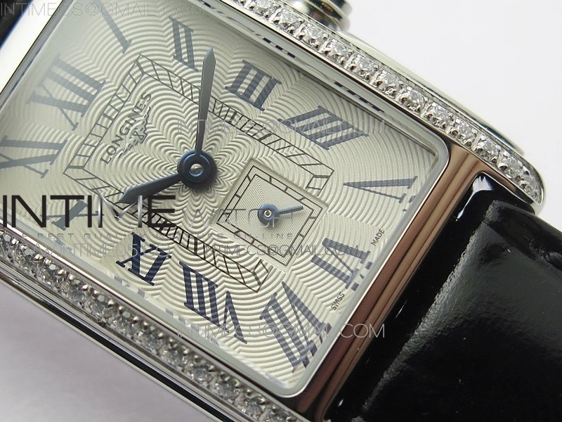 Doloevita SS Crystal Bezel 8848F 1:1 Best Edition Ivory White Textured Dial On Black Leather Strap Cal.L178.2