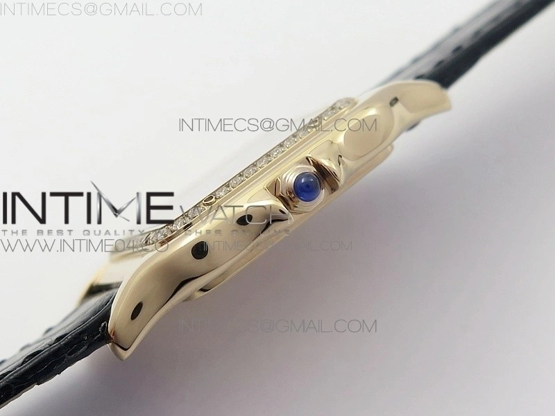 Panthère Secrete Ladies 27mm RG 8848F 1:1 Best Edition White Dial Diamonds Bezel on Black Croco Strap Ronda Quartz