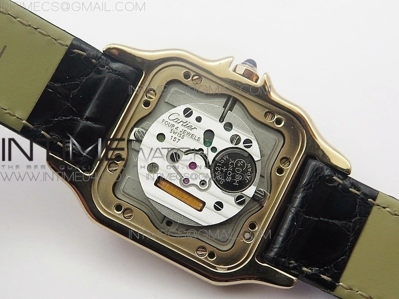 Panthère Secrete Ladies 27mm RG 8848F 1:1 Best Edition White Dial Diamonds Bezel on Black Croco Strap Ronda Quartz