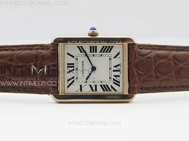 Tank Solo Ladies 28mm RG K11F 1:1 Best Edition White Dial on Brown Croco Leather Strap Ronda Quartz