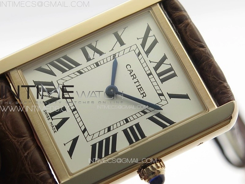 Tank Solo Ladies 28mm RG K11F 1:1 Best Edition White Dial on Brown Croco Leather Strap Ronda Quartz
