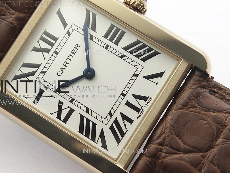 Tank Solo Ladies 28mm RG K11F 1:1 Best Edition White Dial on Brown Croco Leather Strap Ronda Quartz