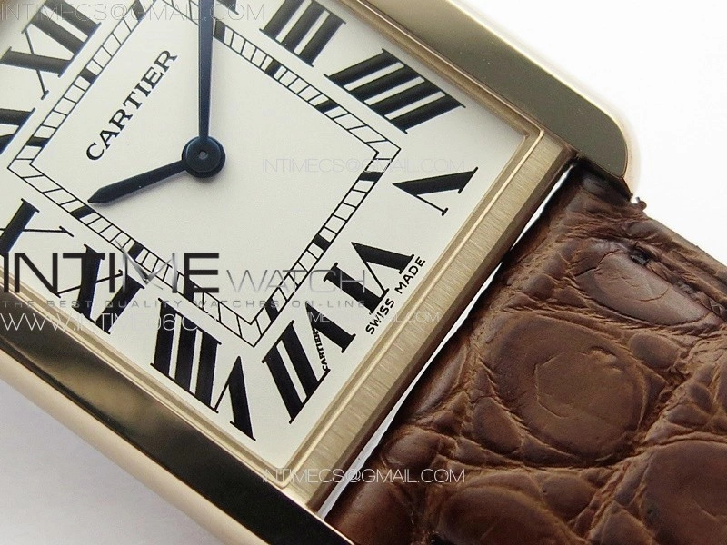 Tank Solo Ladies 28mm RG K11F 1:1 Best Edition White Dial on Brown Croco Leather Strap Ronda Quartz