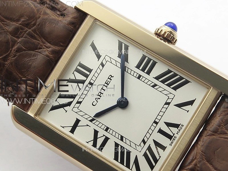 Tank Solo Ladies 28mm RG K11F 1:1 Best Edition White Dial on Brown Croco Leather Strap Ronda Quartz
