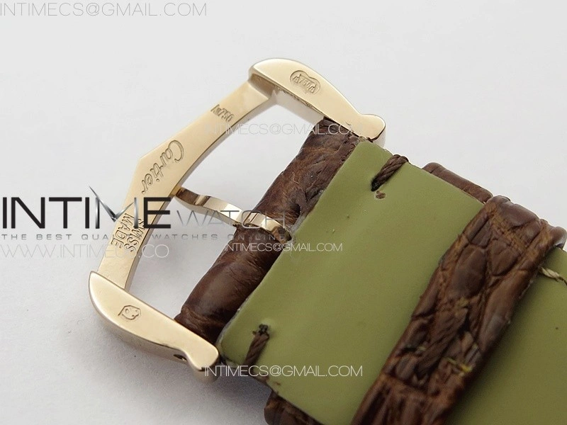 Tank Solo Ladies 28mm RG K11F 1:1 Best Edition White Dial on Brown Croco Leather Strap Ronda Quartz