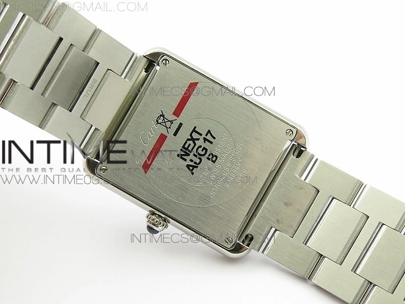 Tank Solo Ladies 28mm SS Diamond Bezel K11F 1:1 Best Edition White Dial on SS Bracelet Ronda Quartz