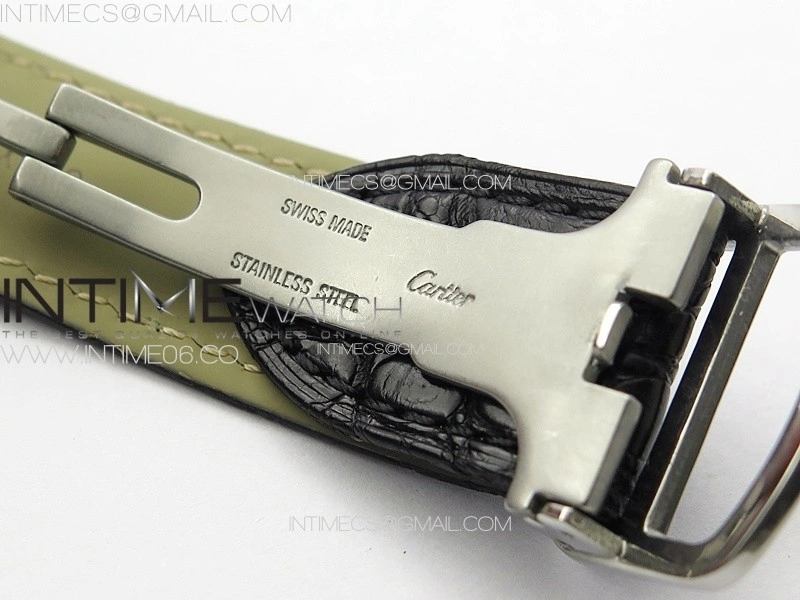 Tank Solo Ladies 28mm SS K11F 1:1 Best Edition White Dial on Black Coroc Leather Strap Ronda Quartz