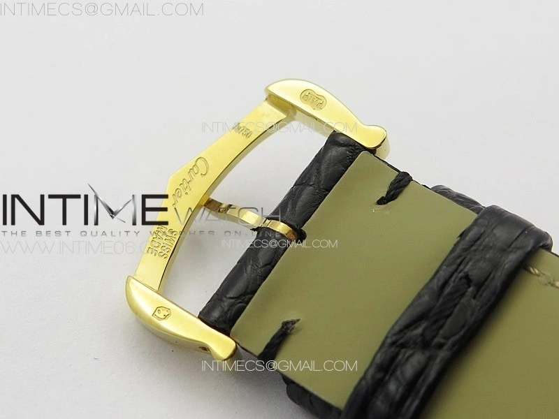 Tank Solo Ladies 28mm YG K11F 1:1 Best Edition White Dial on Black Coroc Leather Strap Ronda Quartz