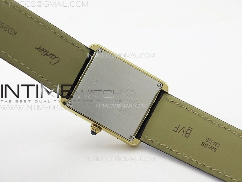 Tank Solo Ladies 28mm YG K11F 1:1 Best Edition White Dial on Black Coroc Leather Strap Ronda Quartz