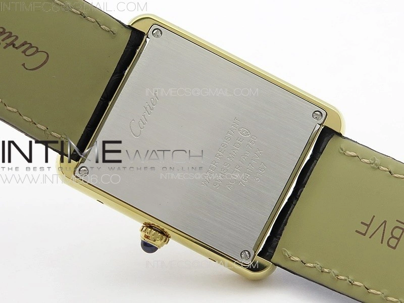 Tank Solo Ladies 28mm YG K11F 1:1 Best Edition White Dial on Black Coroc Leather Strap Ronda Quartz