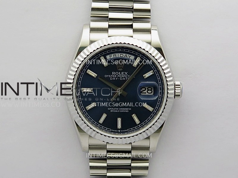 Day Date 128239 36mm KF 1:1 Best Edition Blue Dial T Diamond Marker On President Bracelet A2836