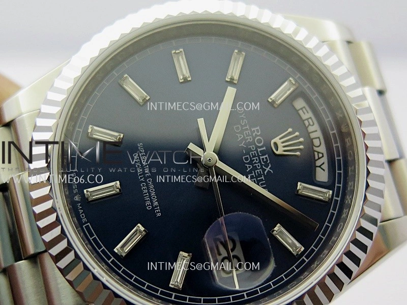 Day Date 128239 36mm KF 1:1 Best Edition Blue Dial T Diamond Marker On President Bracelet A2836