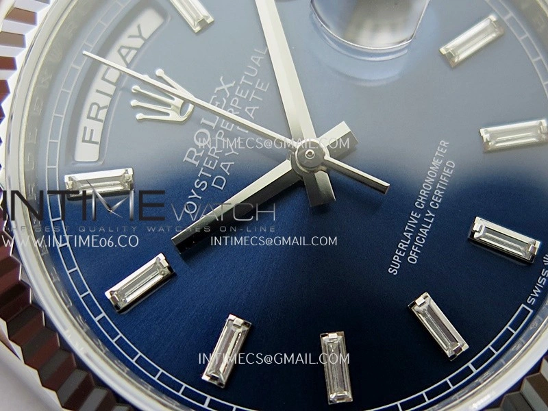 Day Date 128239 36mm KF 1:1 Best Edition Blue Dial T Diamond Marker On President Bracelet A2836