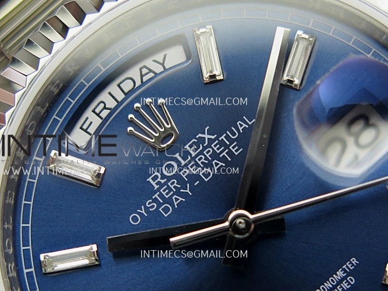 Day Date 128239 36mm KF 1:1 Best Edition Blue Dial T Diamond Marker On President Bracelet A2836