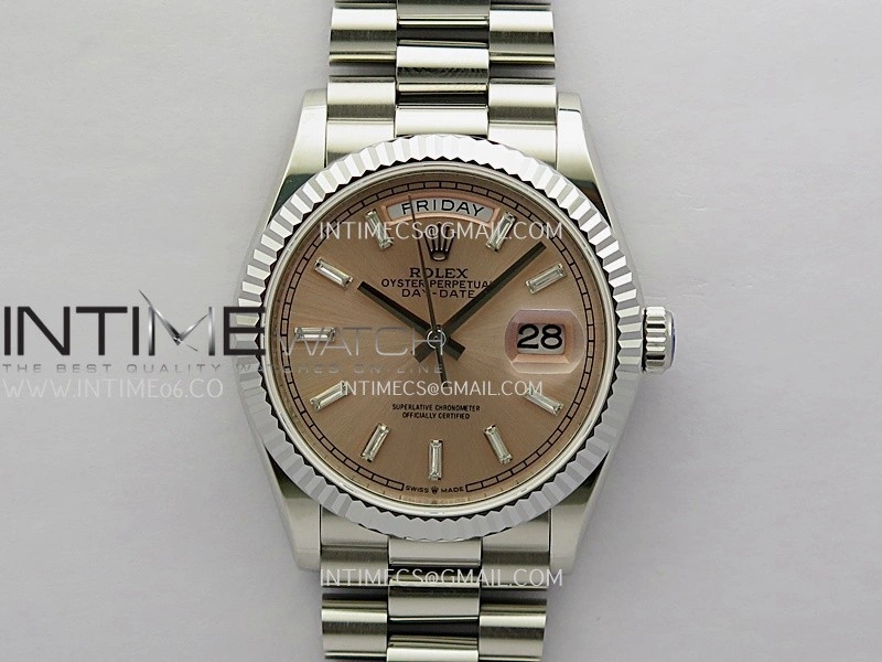 Day Date 128239 36mm KF 1:1 Best Edition Pink Dial T Diamond Marker On President Bracelet A2836