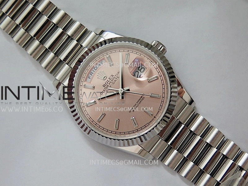 Day Date 128239 36mm KF 1:1 Best Edition Pink Dial T Diamond Marker On President Bracelet A2836
