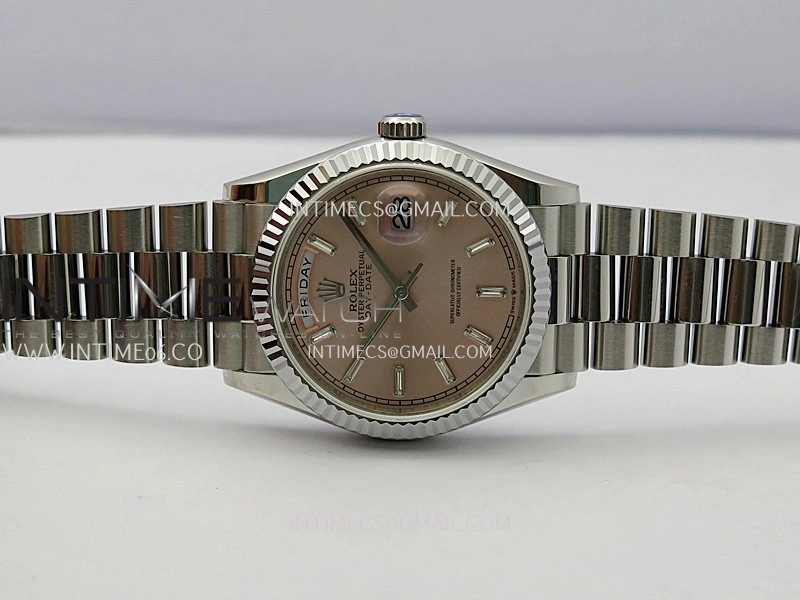 Day Date 128239 36mm KF 1:1 Best Edition Pink Dial T Diamond Marker On President Bracelet A2836