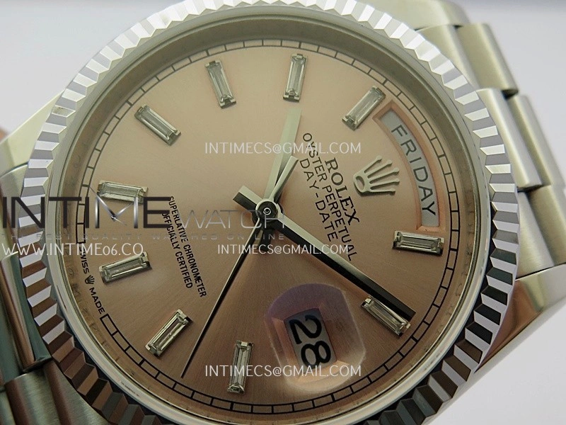 Day Date 128239 36mm KF 1:1 Best Edition Pink Dial T Diamond Marker On President Bracelet A2836