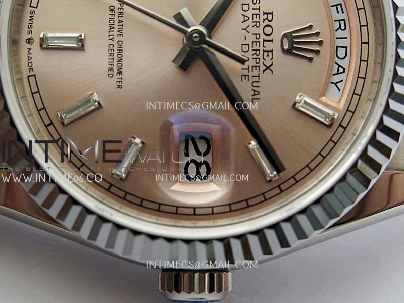 Day Date 128239 36mm KF 1:1 Best Edition Pink Dial T Diamond Marker On President Bracelet A2836