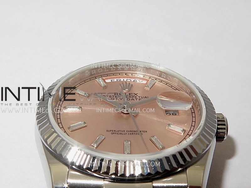Day Date 128239 36mm KF 1:1 Best Edition Pink Dial T Diamond Marker On President Bracelet A2836