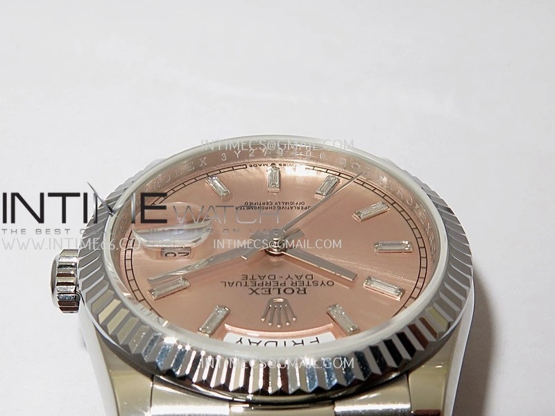 Day Date 128239 36mm KF 1:1 Best Edition Pink Dial T Diamond Marker On President Bracelet A2836