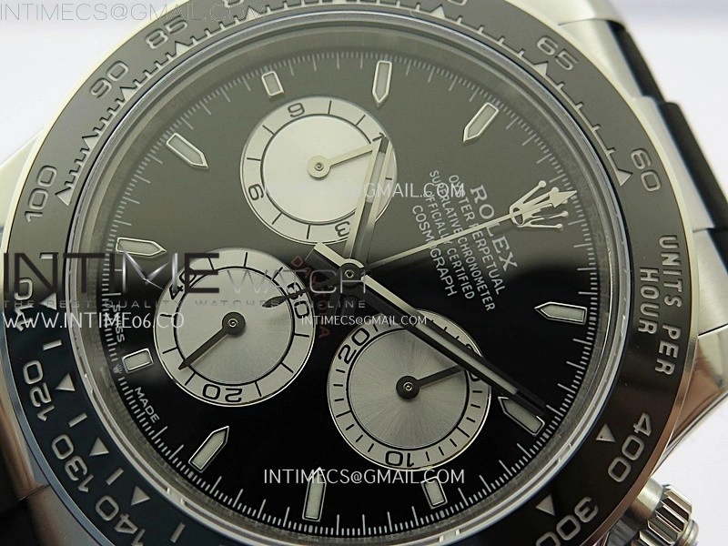 Daytona 126519 904L SS ESF 1:1 Best Edition Black Dial Stick Markers on Rubber Strap A4131 Mod