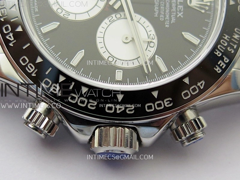 Daytona 126519 904L SS ESF 1:1 Best Edition Black Dial Stick Markers on Rubber Strap A4131 Mod