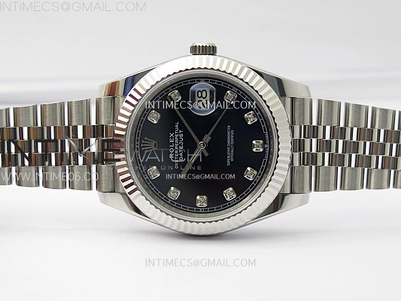 DateJust 41mm 126334 904 SS ARF 1:1 Best Edition Blue Dial Diamonds Markers on Jubilee Bracelet SH3235