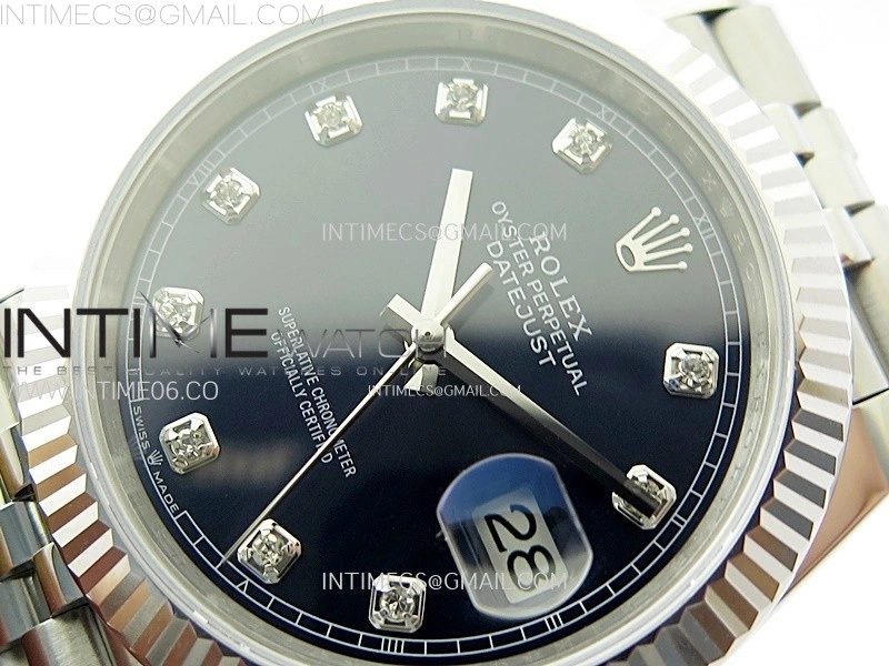 DateJust 41mm 126334 904 SS ARF 1:1 Best Edition Blue Dial Diamonds Markers on Jubilee Bracelet SH3235