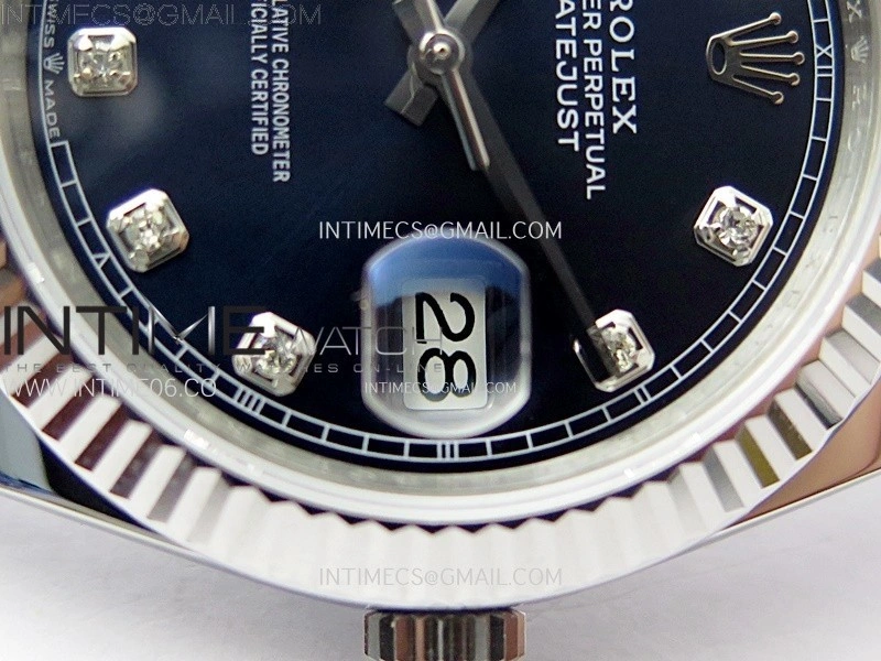 DateJust 41mm 126334 904 SS ARF 1:1 Best Edition Blue Dial Diamonds Markers on Jubilee Bracelet SH3235