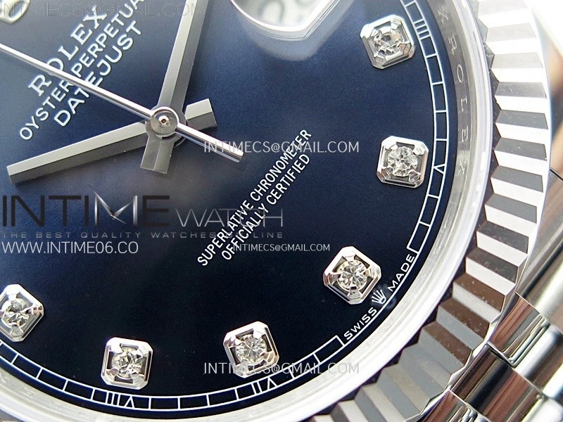 DateJust 41mm 126334 904 SS ARF 1:1 Best Edition Blue Dial Diamonds Markers on Jubilee Bracelet SH3235