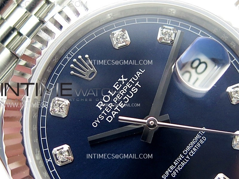 DateJust 41mm 126334 904 SS ARF 1:1 Best Edition Blue Dial Diamonds Markers on Jubilee Bracelet SH3235