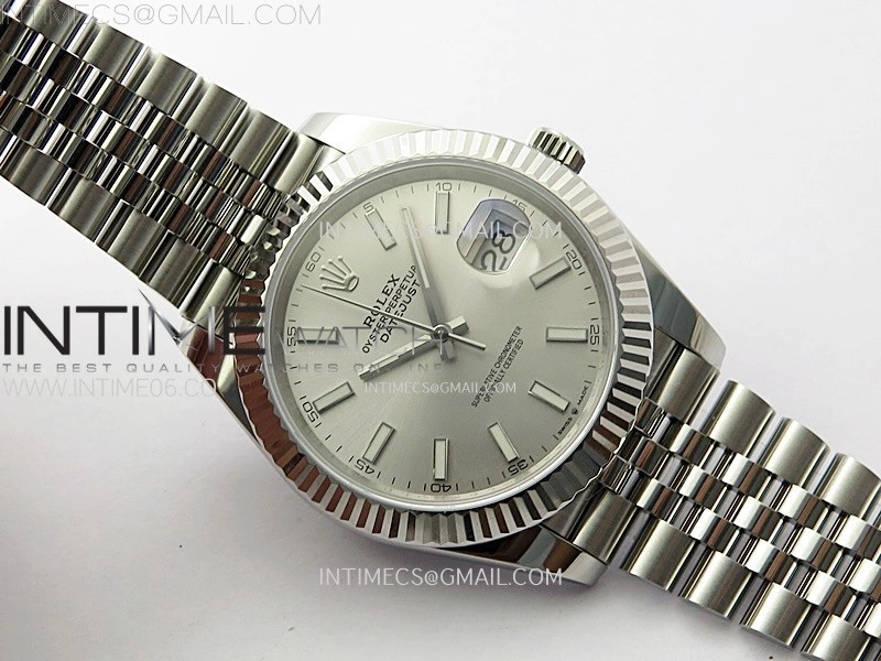 DateJust 41mm 126334 904 SS ARF 1:1 Best Edition Silver Dial Sticks Markers on Jubilee Bracelet SH3235
