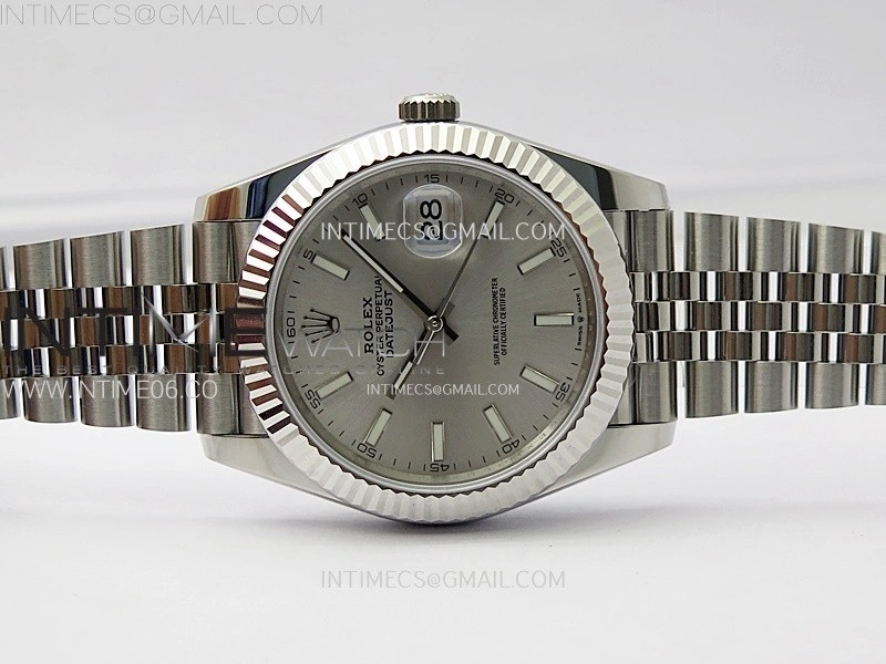 DateJust 41mm 126334 904 SS ARF 1:1 Best Edition Silver Dial Sticks Markers on Jubilee Bracelet SH3235