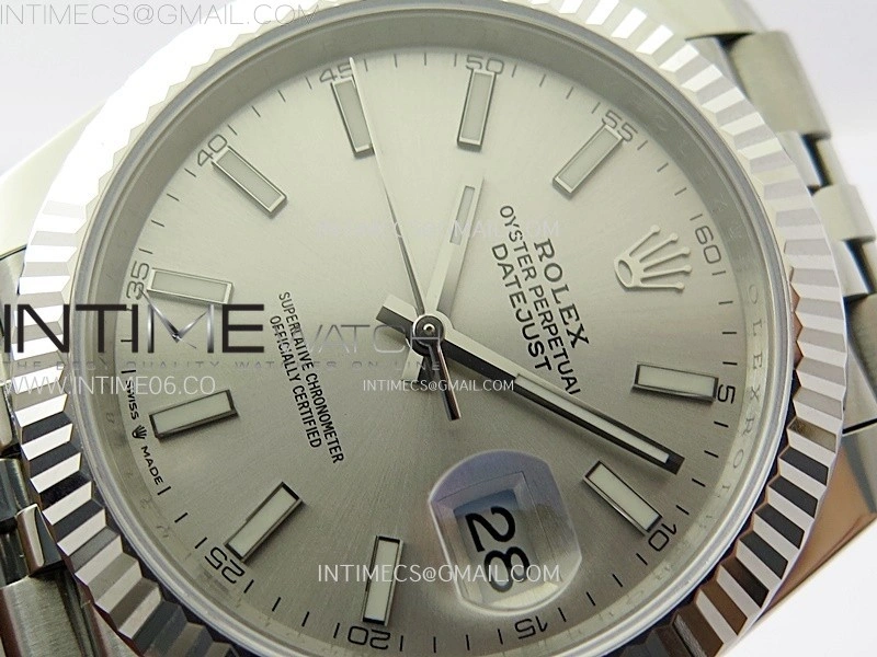DateJust 41mm 126334 904 SS ARF 1:1 Best Edition Silver Dial Sticks Markers on Jubilee Bracelet SH3235