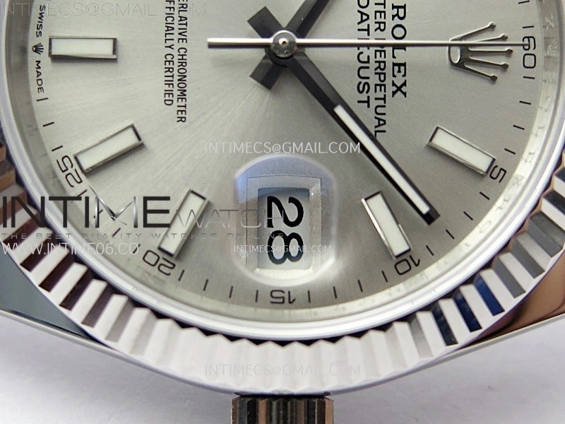 DateJust 41mm 126334 904 SS ARF 1:1 Best Edition Silver Dial Sticks Markers on Jubilee Bracelet SH3235