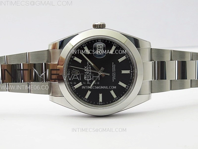 DateJust 41mm 126300 904 SS AR+F V2 1:1 Best Edition Black Dial Stick Markers on Oyster Bracelet DD3235