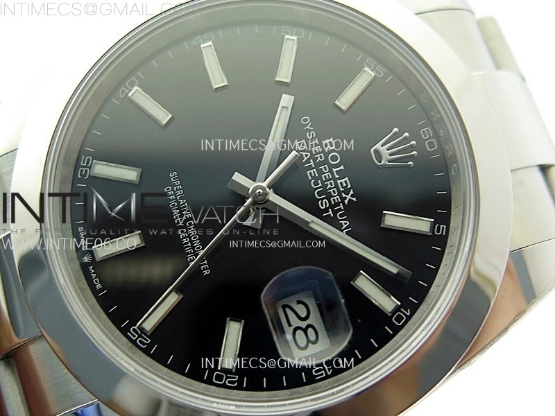DateJust 41mm 126300 904 SS AR+F V2 1:1 Best Edition Black Dial Stick Markers on Oyster Bracelet DD3235