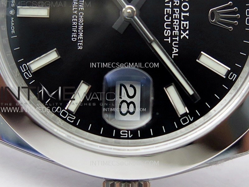 DateJust 41mm 126300 904 SS AR+F V2 1:1 Best Edition Black Dial Stick Markers on Oyster Bracelet DD3235