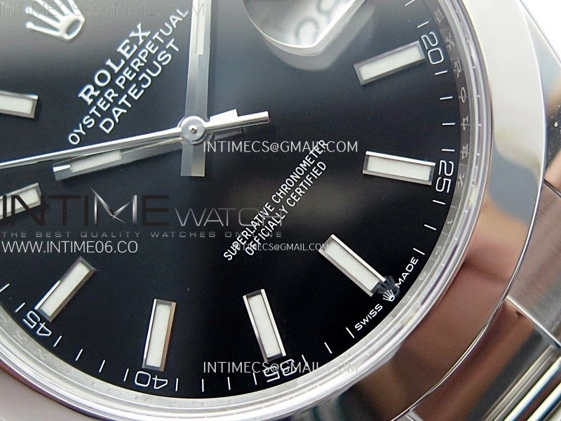 DateJust 41mm 126300 904 SS AR+F V2 1:1 Best Edition Black Dial Stick Markers on Oyster Bracelet DD3235