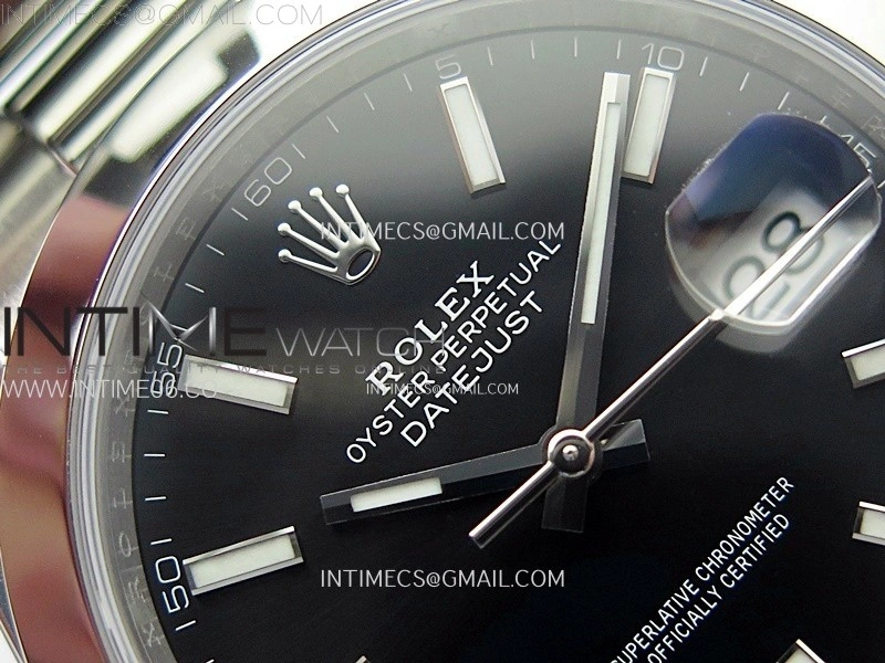 DateJust 41mm 126300 904 SS AR+F V2 1:1 Best Edition Black Dial Stick Markers on Oyster Bracelet DD3235